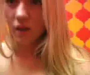 The horny blond teen movies herself on the toilet. She gets her big tits up to them and sticks her finger in her tight pussy. Then she starts self-fingering and moans.